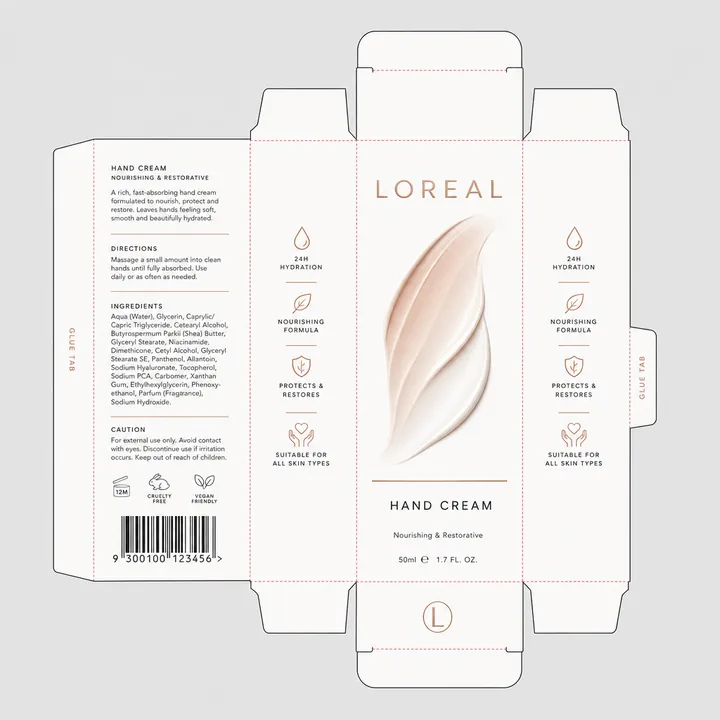 Hand Cream Packaging for Loreal - AI-generated packaging design concept