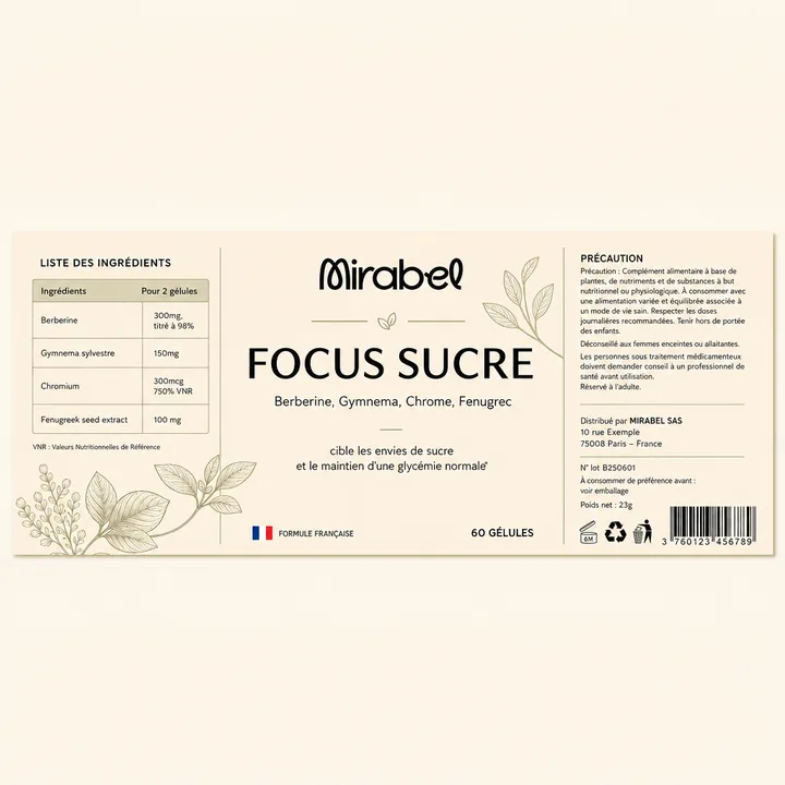 FOCUS SUCRE Packaging for MIRABEL - AI-generated packaging design concept