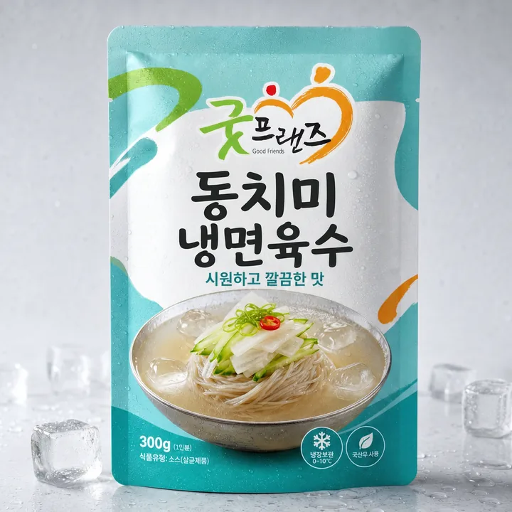동치미 냉면육수 Packaging for 굿프랜즈 #1891 - AI-generated packaging design concept