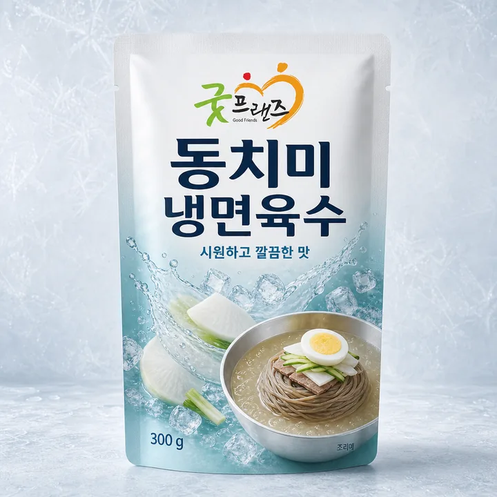 동치미 냉면육수 Packaging for 굿프랜즈 #1893 - AI-generated packaging design concept