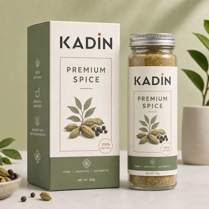 Spice Jaar Packaging for Kadin - AI-generated packaging design concept
