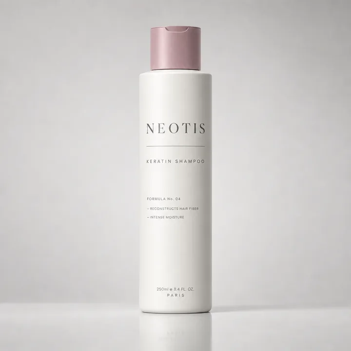 Keratin Shampoo Packaging for NEOTIS - AI-generated packaging design concept