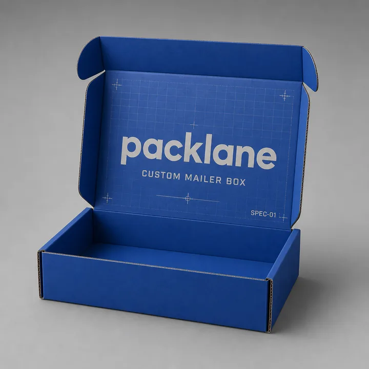Custom Mailer Box Packaging for Packlane - AI-generated packaging design concept