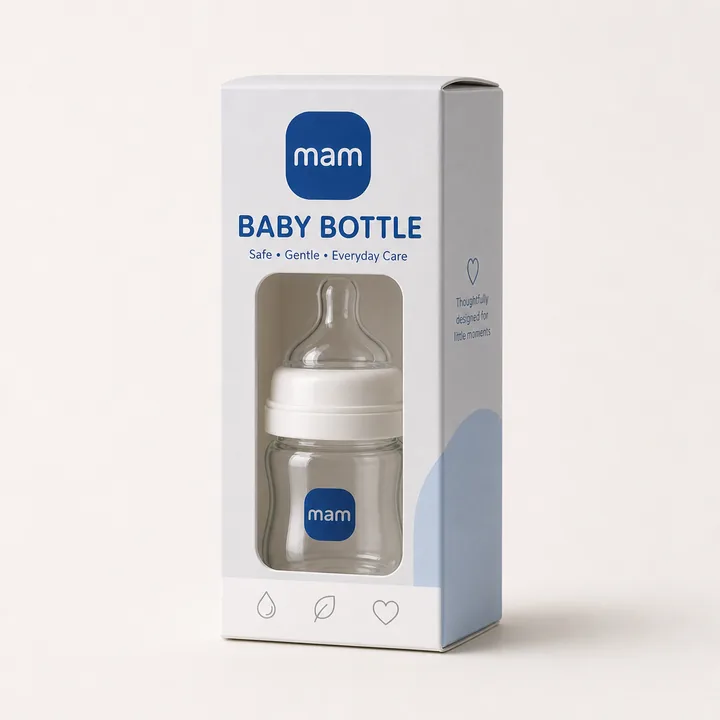 Baby Bottle Packaging for Kutya - AI-generated packaging design concept