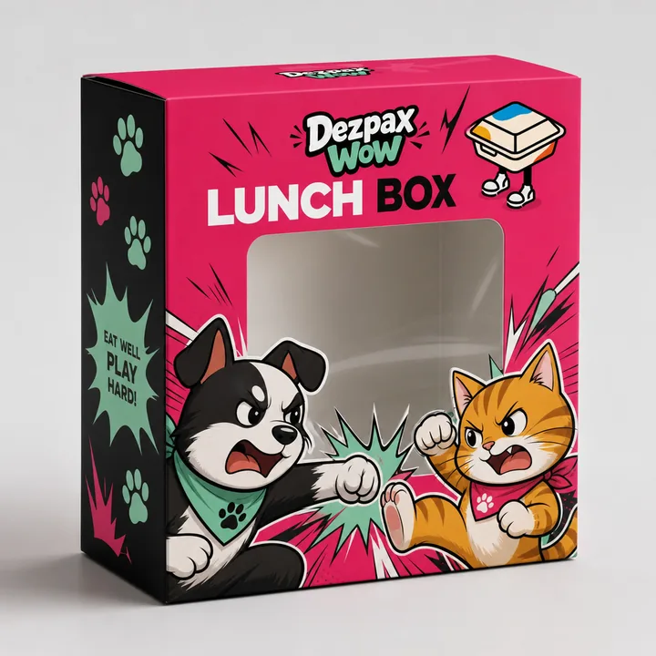 กล่องอาหารกลางวัน Packaging for Dezpax Wow - AI-generated packaging design concept