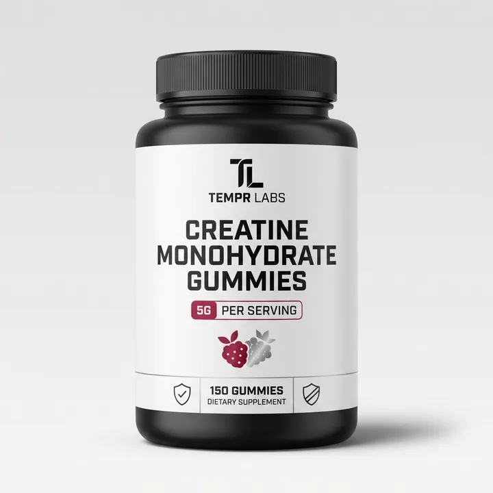 Creatine Monohydrate Gummies Packaging for TEMPR LABS #1943 - AI-generated packaging design concept