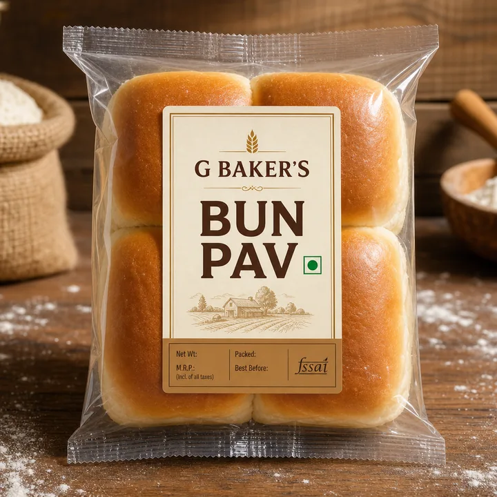 Bun PAV Packaging for G Baker's - AI-generated packaging design concept