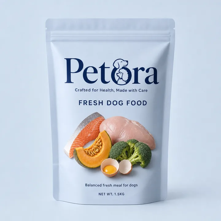 Fresh Dog Food Packaging for Peter - AI-generated packaging design concept