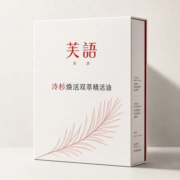 冷杉焕活双萃精活油 Packaging for 芙語 - AI-generated packaging design concept