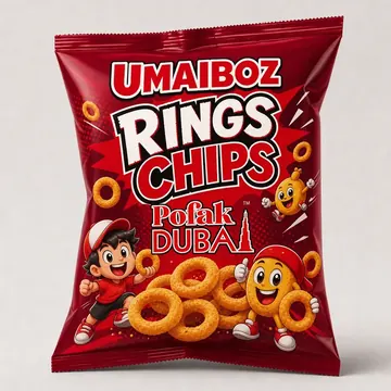 Rings Chips Packaging for UMAIBOZ - AI-generated packaging design concept