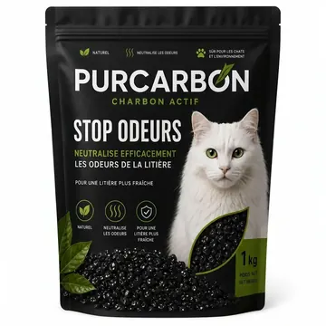 Charbon Actif Pour Litière Pour Chat Packaging Design - AI-generated packaging design concept