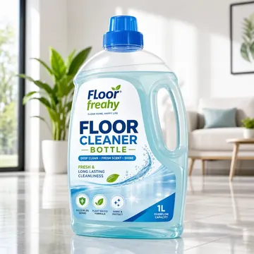 Floor Cleaner Bottle Packaging for FLoor Freahy - AI-generated packaging design concept