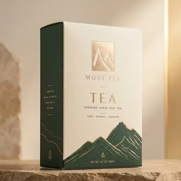 Tea Packaging for Mont Tea - AI-generated packaging design concept