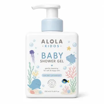 Baby Shower Gel Packaging for Alola Kidos - AI-generated packaging design concept