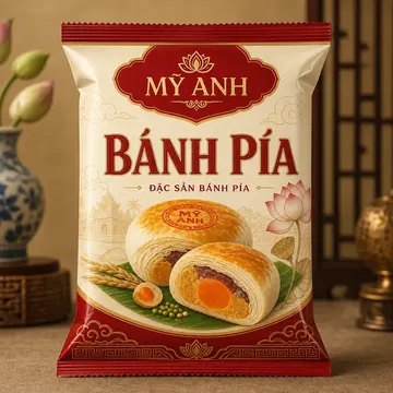 Bánh Pía Packaging for Mỹ Anh - AI-generated packaging design concept