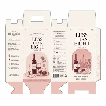 와인 Packaging for Less Than Eight - AI-generated packaging design concept