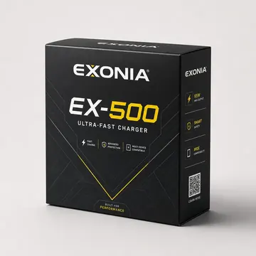 EXONIA Packaging Design - AI-generated packaging design concept