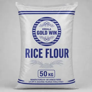 Rice Flour Packaging for Kerala Gold Win - AI-generated packaging design concept