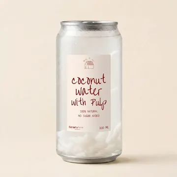 Coconut Water With Pulp Packaging for Earnie’s Farm - AI-generated packaging design concept