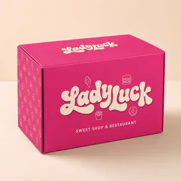 Sweet Shop & Restaurant Packaging for LadyLuck - AI-generated packaging design concept
