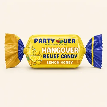 Hangover Relief Candy Packaging for PartyOver #0157 - AI-generated packaging design concept