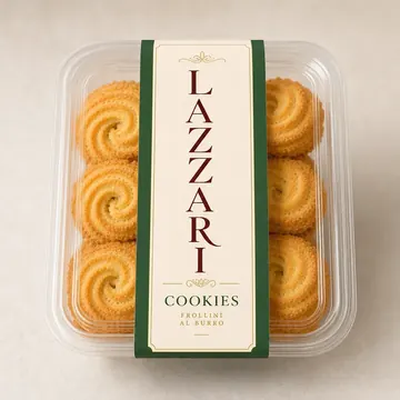 Coockies Packaging for Lazzari - AI-generated packaging design concept