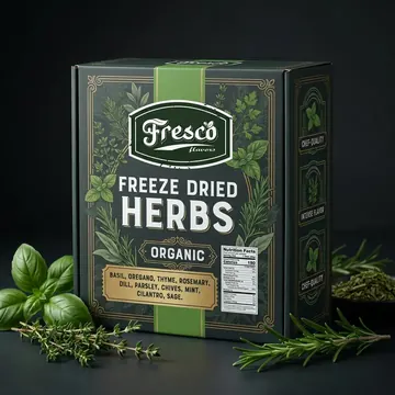 Freeze Dried Herbs Packaging for Fresco Flavors - AI-generated packaging design concept