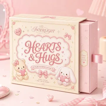 Hearts & Hugs Packaging for Interlight - AI-generated packaging design concept