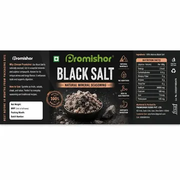 Black Salt Packaging for Promishor - AI-generated packaging design concept
