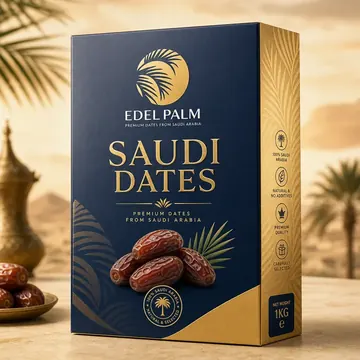 Saudi Dates Packaging for Edel Palm - AI-generated packaging design concept