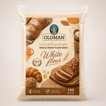 Whole Wheat Flour (Diet) Packaging for OLDMAN - AI-generated packaging design concept