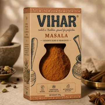 Masala Packaging for Vihar - AI-generated packaging design concept