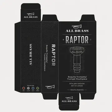 Raptor Packaging for All Brass - AI-generated packaging design concept