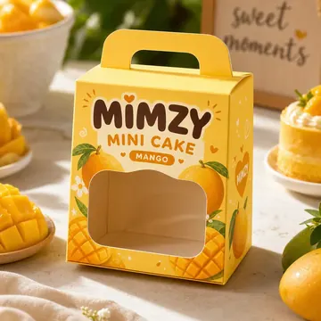 Mini Cake Packaging for Mimzy - AI-generated packaging design concept