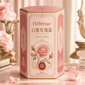口服玫瑰露 Packaging for DEL TRUE - AI-generated packaging design concept