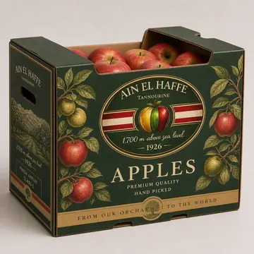 Apples Packaging for Ain El Haffe - AI-generated packaging design concept
