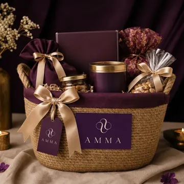 Hamper Packaging for Amma - AI-generated packaging design concept