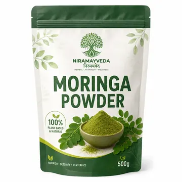 Moringa Powder Packaging for NiramayVeda #0316 - AI-generated packaging design concept