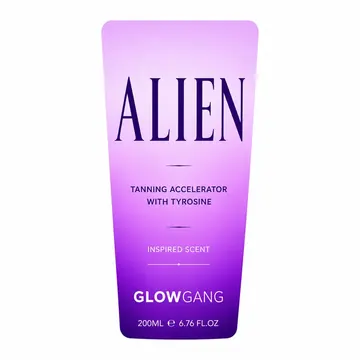 Tanning Accelerator Packaging for Glow Gang - AI-generated packaging design concept