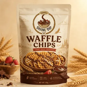Waffle Chips Packaging for Chollet Waffle Chips - AI-generated packaging design concept