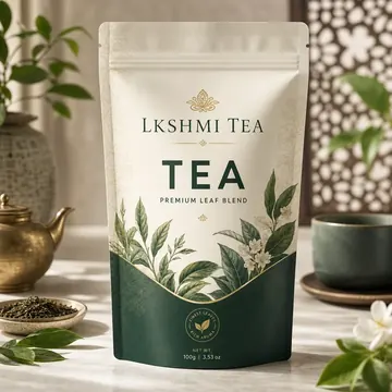 Tea Packaging for Lkshmi Tea - AI-generated packaging design concept