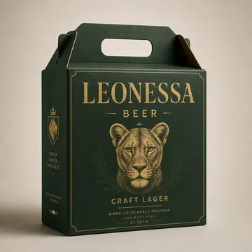Beer Packaging for Leonessa - AI-generated packaging design concept