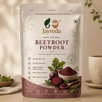 Beetroot Powder Packaging for Jayveda - AI-generated packaging design concept