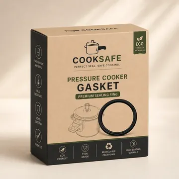 Pressure Cooker Gasket Packaging for CookSafe - AI-generated packaging design concept
