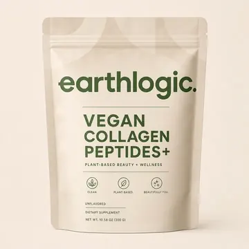 Vegan Collagen Peptides+ Packaging for Earthlogic. - AI-generated packaging design concept