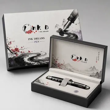 Pen Packaging for Ink Dreams - AI-generated packaging design concept