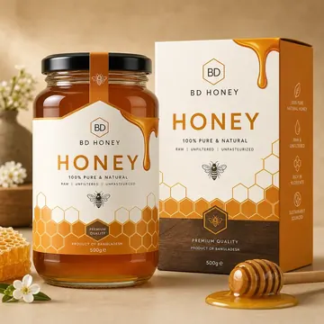 Honey Packaging for BD HONEY - AI-generated packaging design concept
