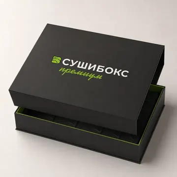 Упаковка Для Роллов Packaging for Сушибокс Премиум - AI-generated packaging design concept