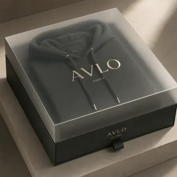 Hoodie Packaging for AVLO - AI-generated packaging design concept