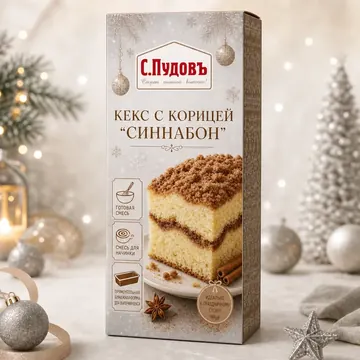 Кекс С Корицей "Синнабон" Packaging for С.Пудовъ - AI-generated packaging design concept